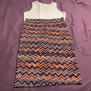 Lularoe Cassie skirt, purple and coral pattern
